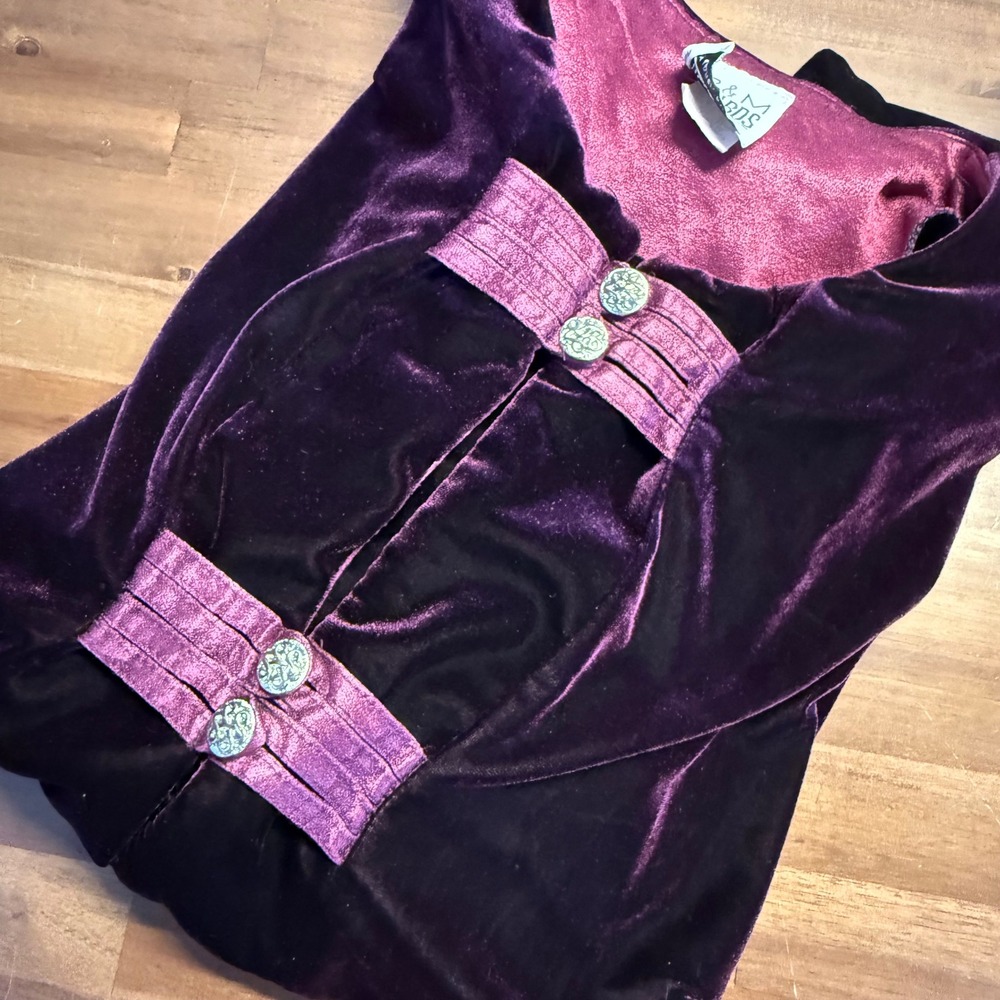 R&M Richards by Karen Kwong Velvet Burnout Kimono Jacket‎ Purple Women's Size M